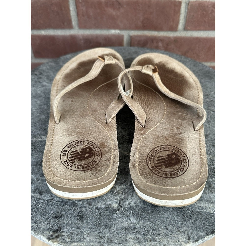 New Balance Womens Size 7B Brown Cushioned Slip On Flip Flop Sandals Shoes - Picture 4 of 9